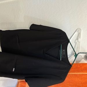 Lot of black scrubs. 4 complete pair, 2-3 additional tops. XL-XXL. Petite length